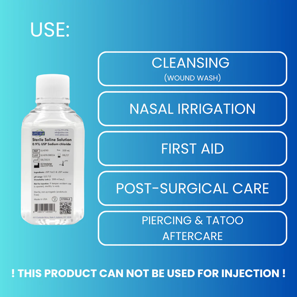 Sterile Saline Solution, 0.9% - USP Grade - RNase/DNase Free - Image 3